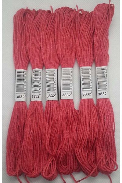 ALMİŞ 6 Pcs Single Color Etamine - Cross Stitch Bracelet, Brazilian Embroidery Lanyard 9