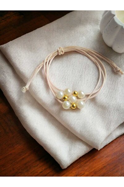 Aksesuar هدية رأس السنة الجديدة، سوار لؤلؤي للمناسبات الخاصة، لون مسحوق