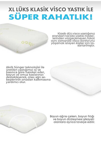 AYHOME Visco Therapy Boyun Yastık Klasık Vısco Yastık Ortapedik Visco Yastık ...