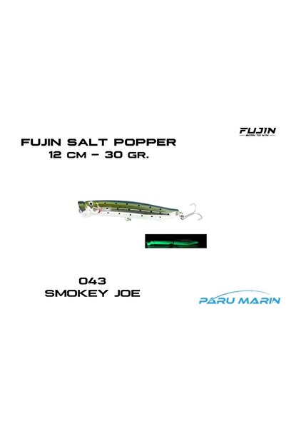 Fujin Salt Popper SP120SW Sahte Balık, 043 Smokey Joe