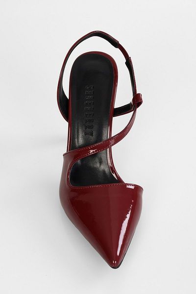 Shoeberry Women's Heida Claret Red Patent Leather Stiletto
