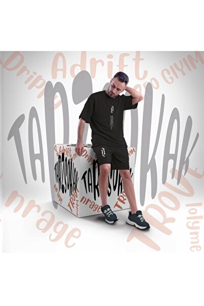 Tarzsokak Set pantaloni scurți unisex Ny Ci?ty Letter Graphic Drawstring Waist