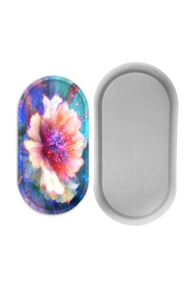Getshopmini Epoksi Beton Oval Tabak Sunumluk Silikon Kalıbı EM291