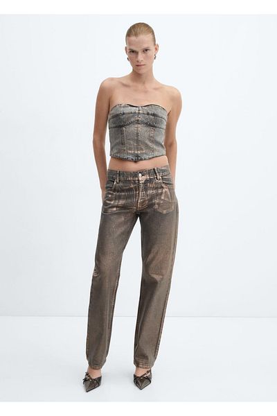 MANGO Woman Foil Denim Blouse
