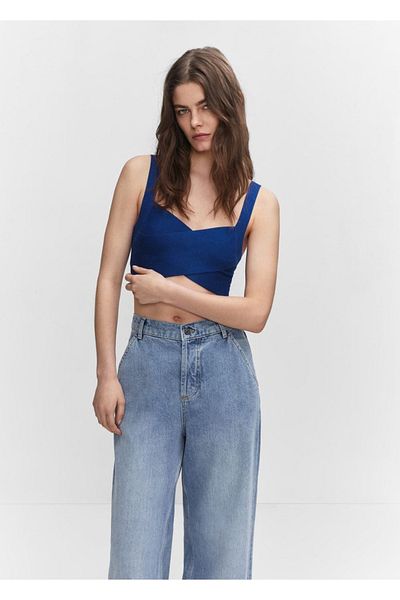 MANGO Woman Wickelbluse aus Strick