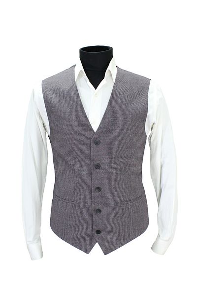 MENTOR REGALO Men's Vest V-Neck Claret Red Patterned 50613