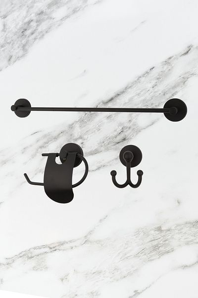 UG Home Ανοξείδωτο σετ 3 μαύρη μακριά θήκη για πετσέτες με στενό κάλυμμα θήκη για χαρτοπετσέτα τουαλέτας πιρούνι μπουρνούζι