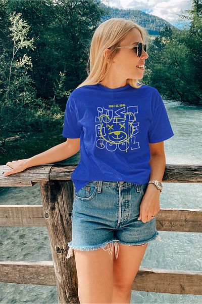 ADABEBEK Ανδρικό μπλουζάκι μεγάλου μεγέθους Cool Bear Printed