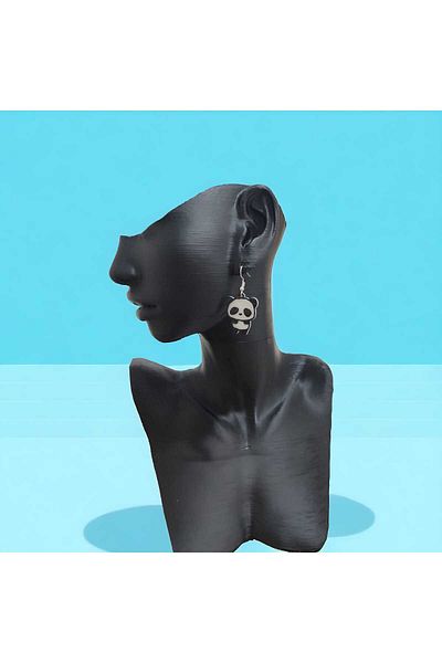 3DHOBİCENTER Panda bear earrings panda hanging earrings