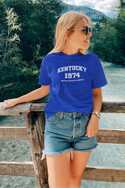 ADABEBEK Γυναικείο μπλουζάκι με στάμπα Kentucky