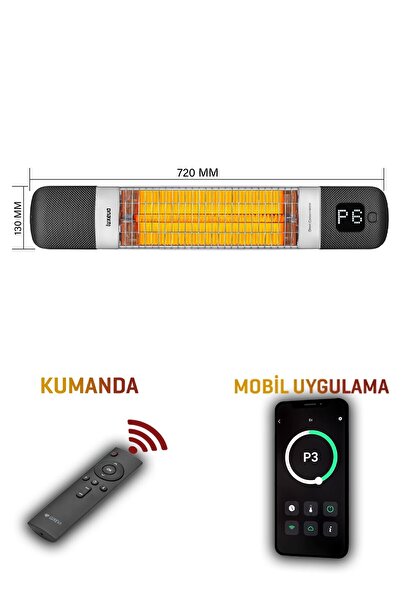 Luxeva Duvar Tipi Akıllı Ip55 Su Geçirmez Banyo Elektrikli Isıtıcı 1200w Dış Mekan Ve Açık Alan Isıtıcı