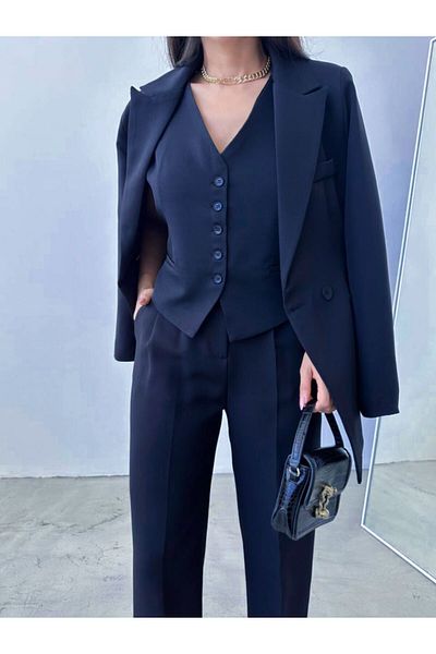 SONREİR JACKET VEST PANT 3 PIECES WOMEN'S SUIT DRESS