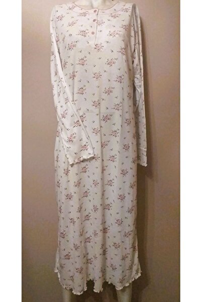 Miss Melina ثوب نوم للأم مزين بالزهور بأكمام طويلة ECRU