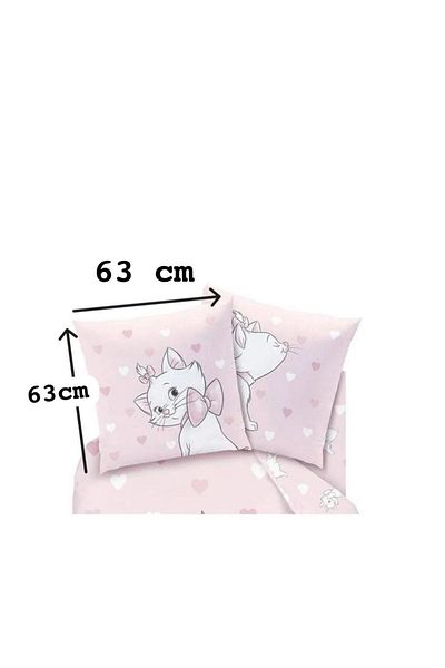 Taç Disney Marie Printed 100% Βαμβακερή Διακοσμητική Μαξιλαροθήκη 2 Τεμάχια 63x63 cm