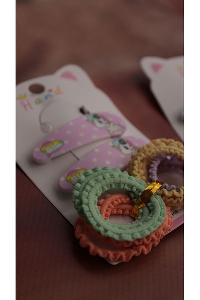 MİNAHOBİ Set de 2 bucăți pentru copii Uniconn, colorat, cu catarame elastice, set de 2 bucăți