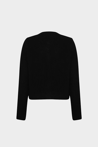 Açelya Okcu Premium Pocket Detailed Openwork Women's Wool Knitwear Cardigan