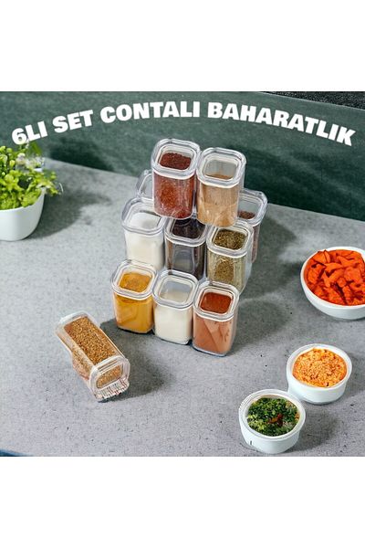 NY HOME 6 Pieces of Spice Rack with Gasket and Gift Label