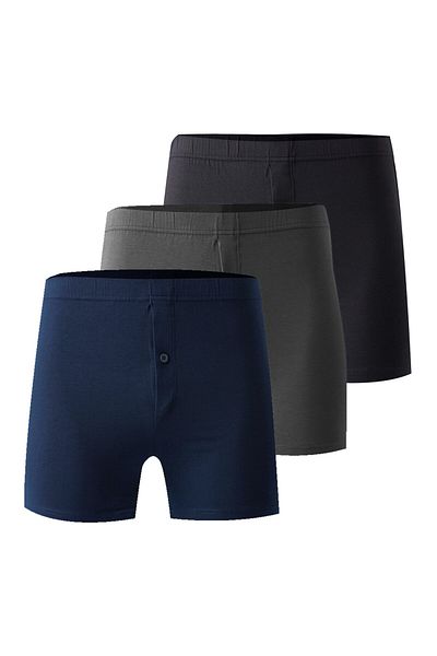 josejuan Set boxer pentru bărbați 3 bucăți - cu nasturi și lycra de bumbac 1010