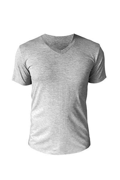 josejuan Ανδρικό μονόχρωμο μπλουζάκι με λαιμόκοψη V με μισό μανίκι Suprem 100% βαμβάκι 3307