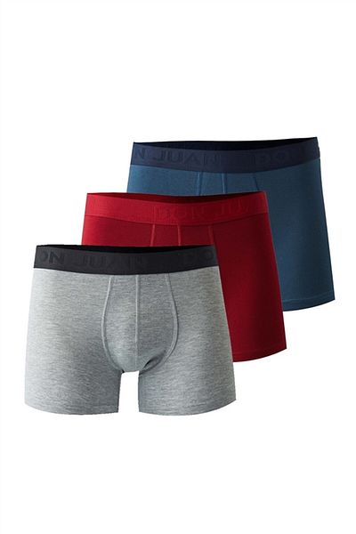 josejuan Pachet de 3 bărbați boxer din bumbac lycra cu talie scrisă cauciuc 1011