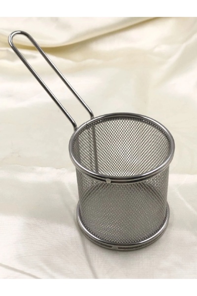 LOVYCO Metal Yuvarlak Cipslik, Patates ve Atıştırmalık Sunum Sepeti