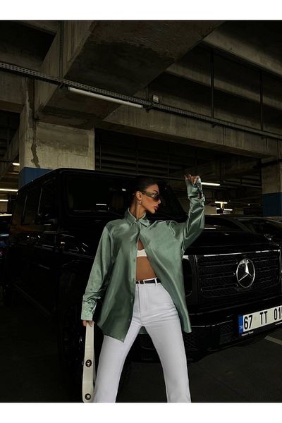 LB Laluna Butik Γυναικείο πουκάμισο Flowy Satin