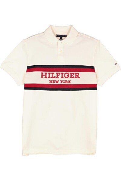 Tommy Hilfiger Erkek Marka Logolu Polo Yakalı Organik Pamuklu Bej Polo Yaka T...