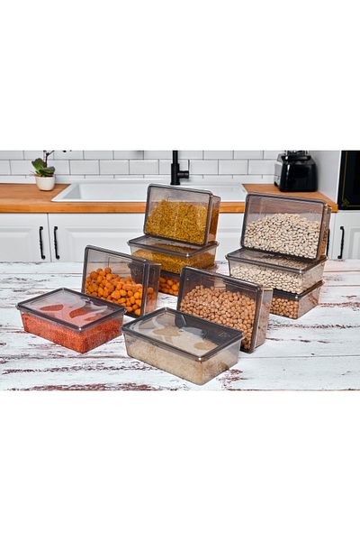 Codemfire Storage Container Anthracite 1lt 20 Pieces Self Lid Locking, Freezer, Food Convenient PP (19*13*6cm)