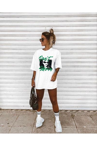 BENROMA 1 тениска е подарък за покупки на 6 или повече в количката - Don't More Printed Oversize Unisex тениска