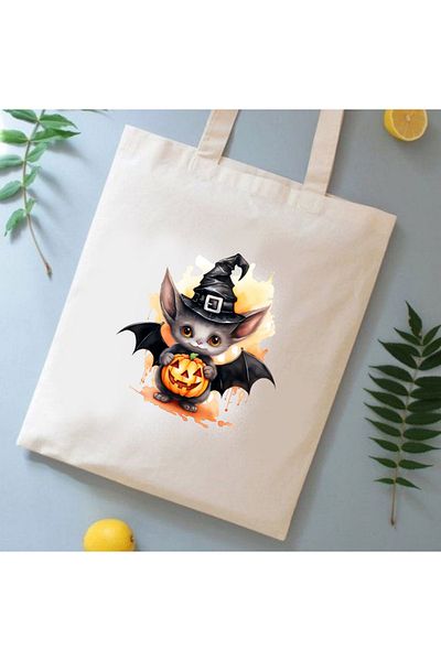 Cemira Geantă de tote cu dovleac de Halloween Geantă din stofa