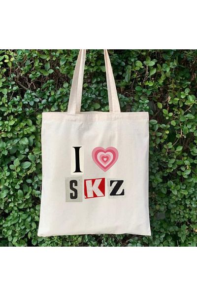 Cemira I Love SKZ Tsarım Stray Kids SKZoo Tote Bag Geantă de stofa