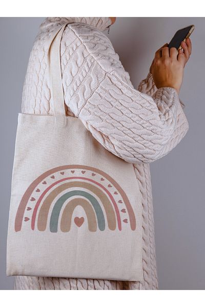 Cemira Bohemian Rainbow Rainbow Tote Bag Cloth Bag