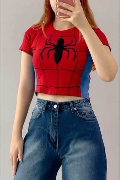 EFBUTİK Red Ultimate Spiderman Crop