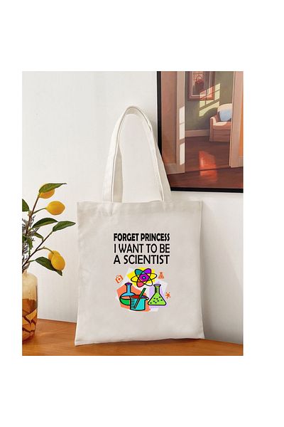 Cemira Uitați prințesa Vreau să fiu un om de știință Design Tote Bag Geantă din pânză