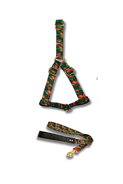 UTDpet Peacock Dog Chest Collar and Travel Dispatch Strap Set