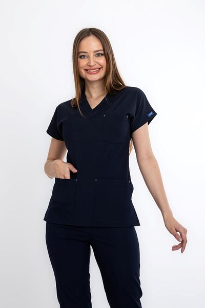 Uçak Medikal BLUE ÎNCHIS CORE-FLEX FEMEI LICRĂ SINGUR TOP