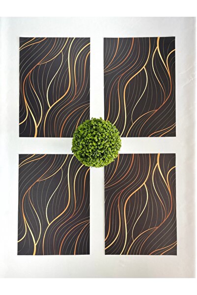 lamoonhome Σετ αμερικανικής σερβιτορίας 4 τεμαχίων σε μαύρο χρυσό