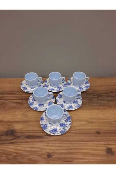 Keramika KERAMİKA 12 PARÇA 6 KİŞİLİK KAHVE FİNCAN TAKIMI MAGİC PARLAK