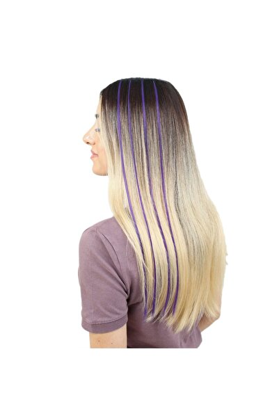 Mina Peruk Set de păr sintetic și aparate de culoare violet cenușă - 10 bucăți