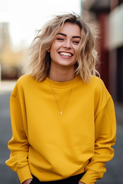 SadeRenk سويت شيرت نسائي - قصة مريحة