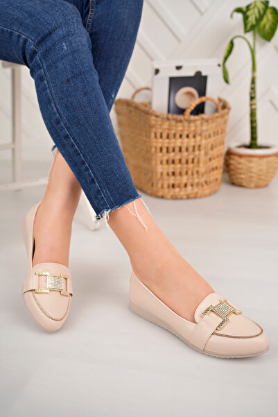 Nexs Жіночі балетки з каменем бежевого кольору