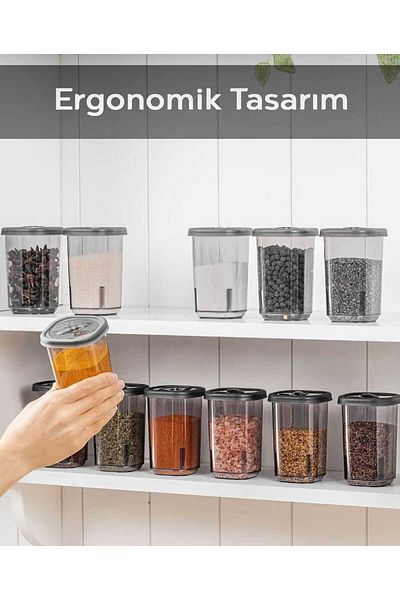 evinizin vitrini Spice Rack Set of 12 with Lockable Airtight Lid-Spice Rack Storage Container