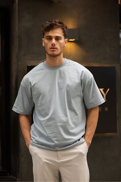3MODA Ανδρικό μπλουζάκι Oversize απλό βαμβακερό