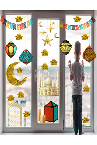 MAARS Sticker Ramazan Ayı Temalı Fener Desenli Cam, Duvar Sticker