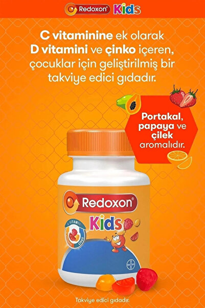Redoxon Kids 60 Çiğnenebilir Gummy Çocuklar İçin C Vitamini, D Vitamini Ve Çinko