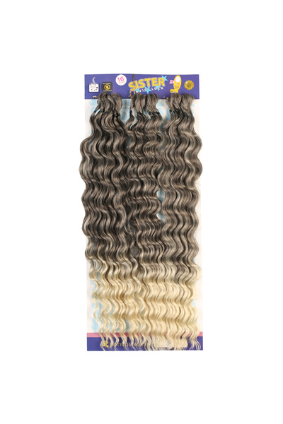 Mina Peruk Sister Afro Dalgası Saç - Kahve / Platin Ombreli 4-613