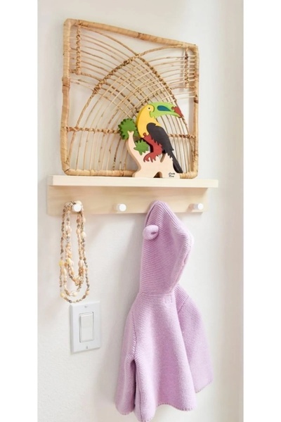 Vegüba Ahşap Dekoratif Askılık Montessori Askılık