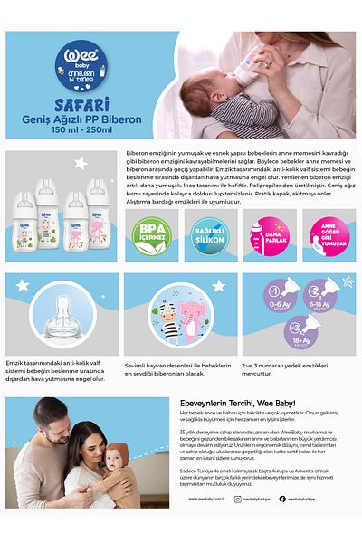 Wee Baby Pink Elephant Safari Pp Baby Bottle - 150 ml