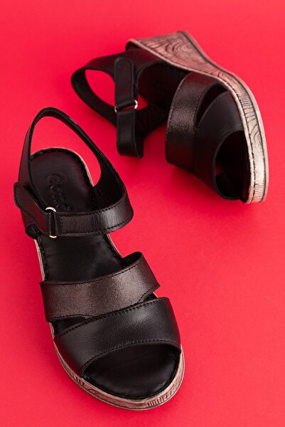 Gondol Γνήσιο δέρμα με σφήνα τακούνι Μαλακή σόλα Άνετα σανδάλια Irm.03