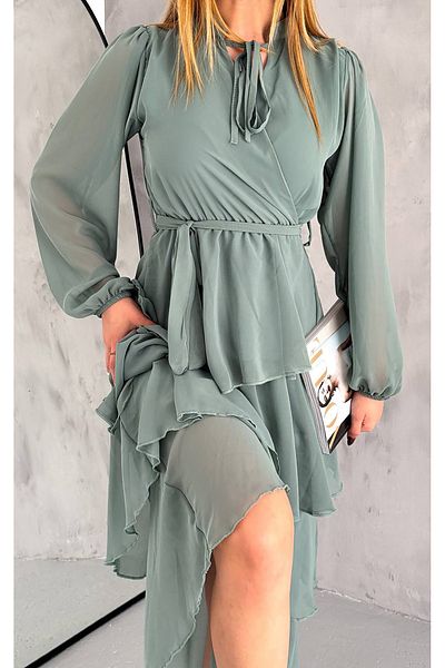 Neşeli Butik γυναικεία φόδρα πολυεπίπεδη φούστα σιφόν φόρεμα NBKKLF2041